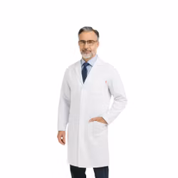 Medicinsk rock i 100% bomullstwill med tryckknappar och fickor | Velilla