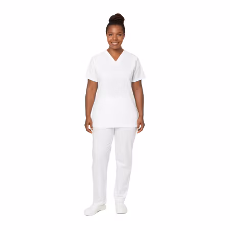 Vit twillbyxa med resår och bakficka | Velilla