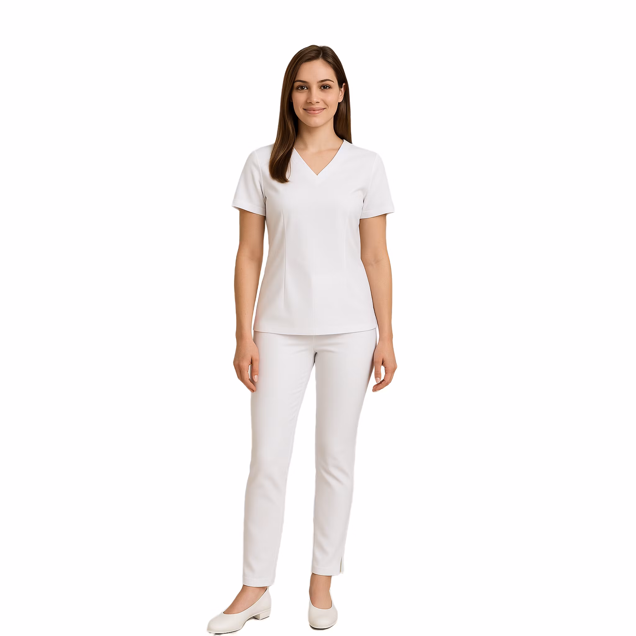 Vit byxa med stretch och sprund för dam | Texstar