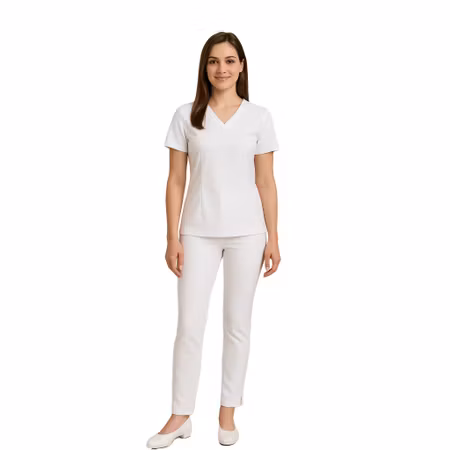 Vit byxa med stretch och sprund för dam | Texstar