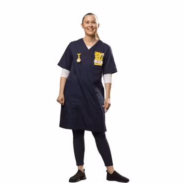 Vårdklänning med v-ringning för dam | Texstar