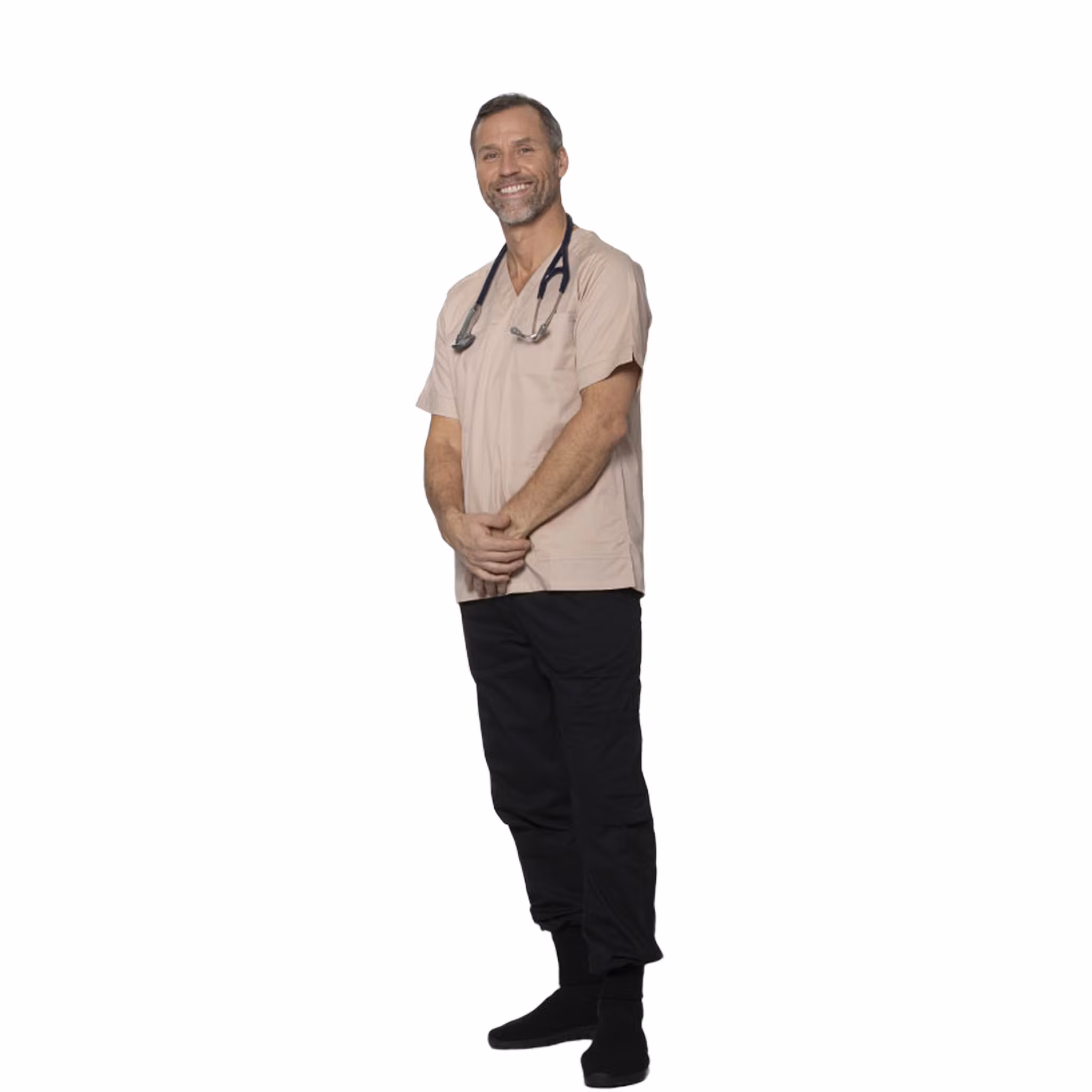 Vårdbussarong med stretchpaneler och raglansöm | Texstar