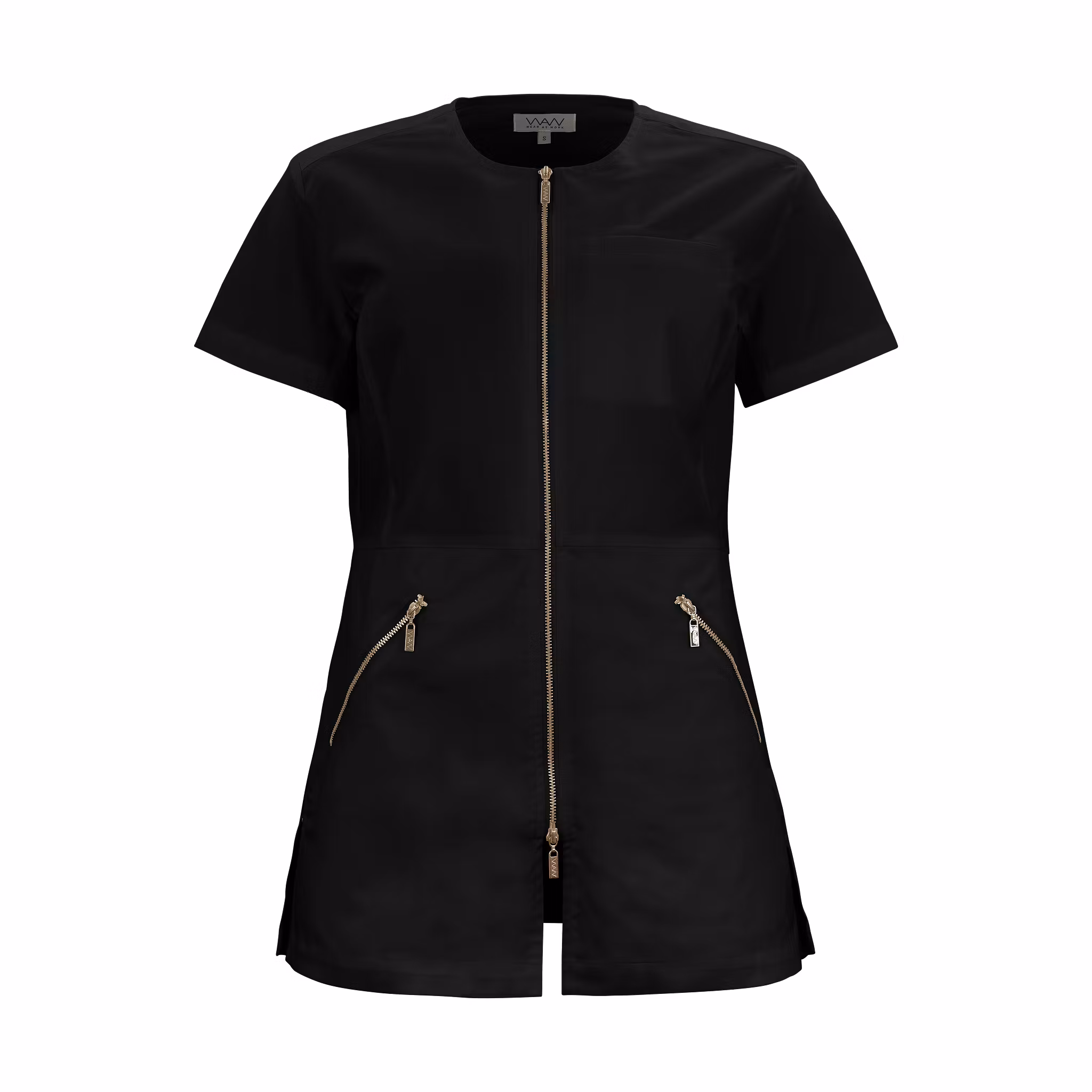 Figursydd vårdtopp med 2-vägsdragkedja och stretchtyg | Texstar