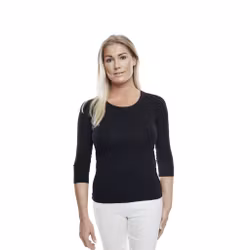 Mjuk topp i modal med rundad urringning och trekvartsärm | Texstar