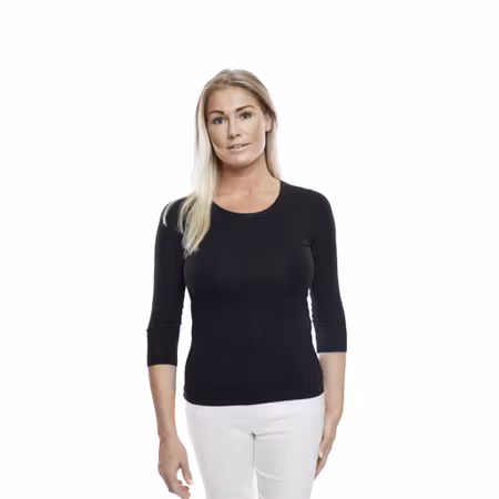 Mjuk topp i modal med rundad urringning och trekvartsärm | Texstar