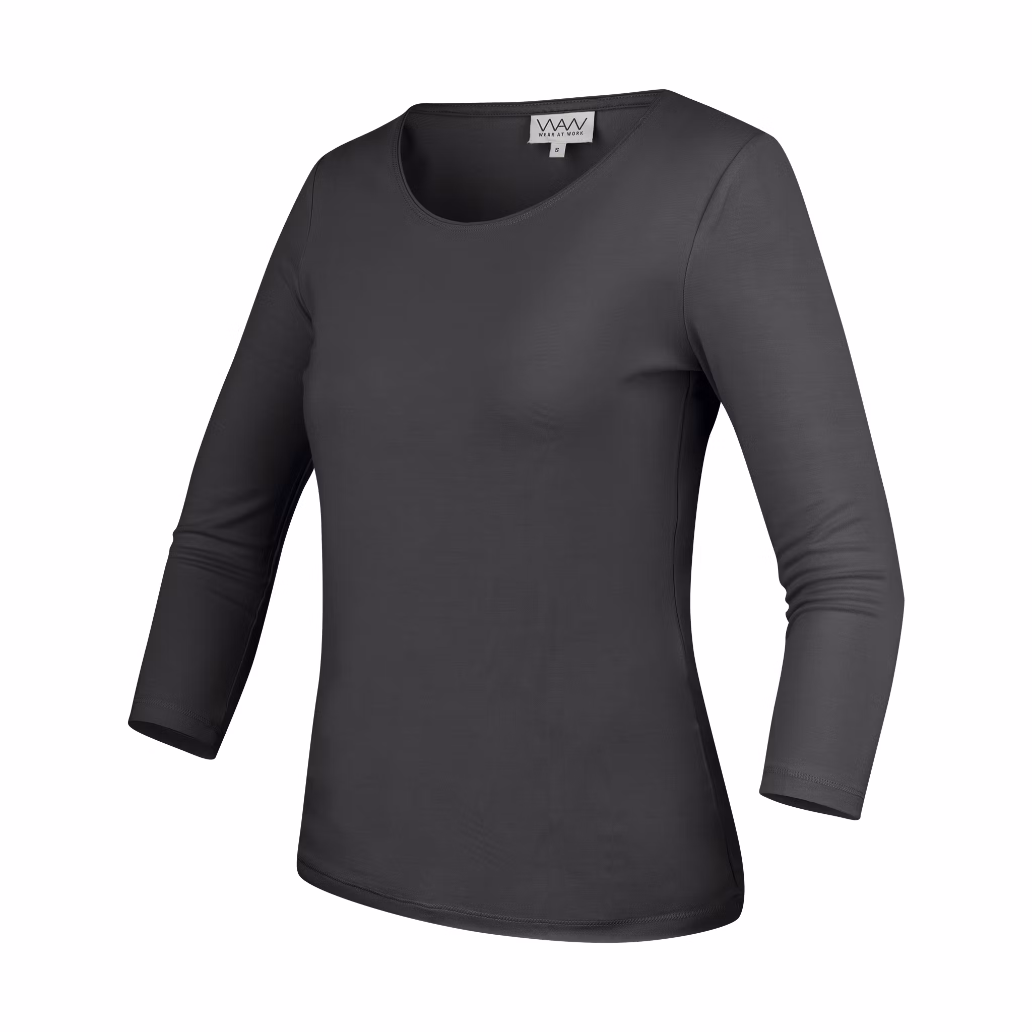 Mjuk topp i modal med rundad urringning och trekvartsärm | Texstar