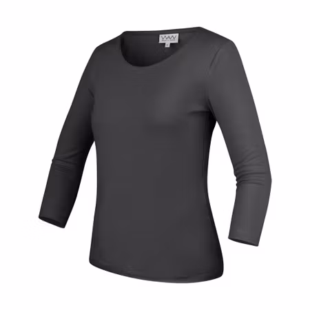 Mjuk topp i modal med rundad urringning och trekvartsärm | Texstar