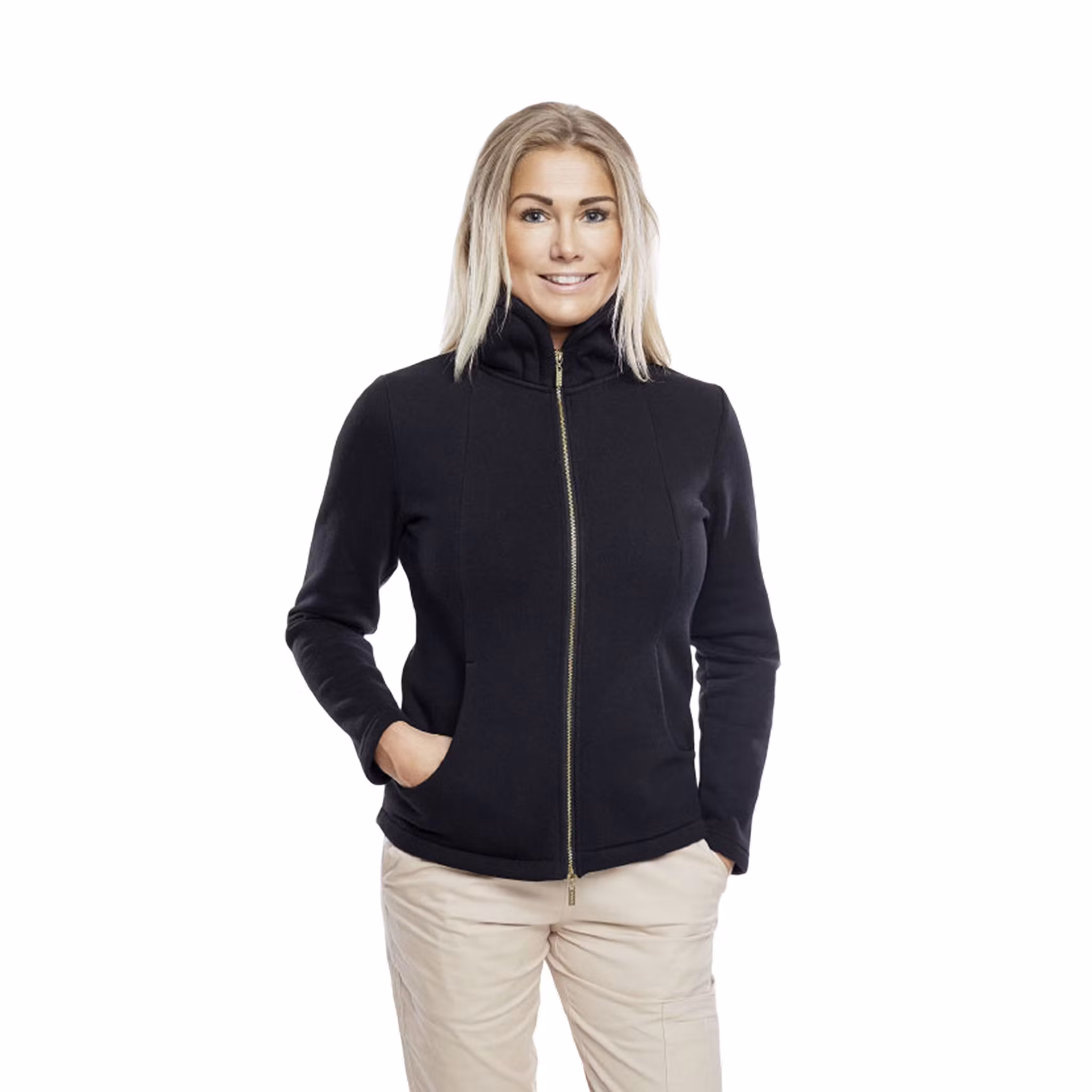 Sweatshirt i bomull och fleece med 2-vägsdragkedja | Texstar