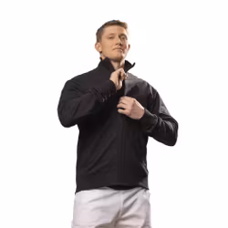 Svart sweatshirt i bomull och polyester med hög krage och dragkedja | Texstar