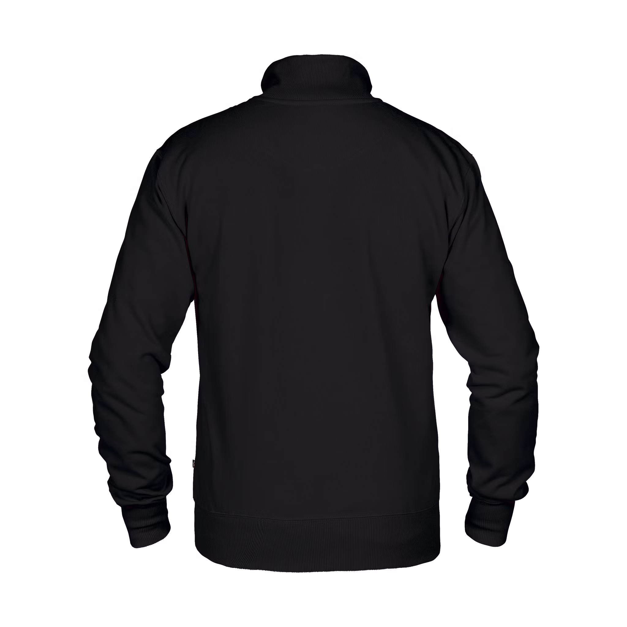 Svart sweatshirt i bomull och polyester med hög krage och dragkedja | Texstar