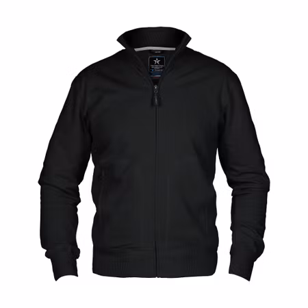 Svart sweatshirt i bomull och polyester med hög krage och dragkedja | Texstar