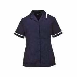 Klassisk marinblå vårdtunika med rörelsefri rygg & dolda fickor för dam | Portwest