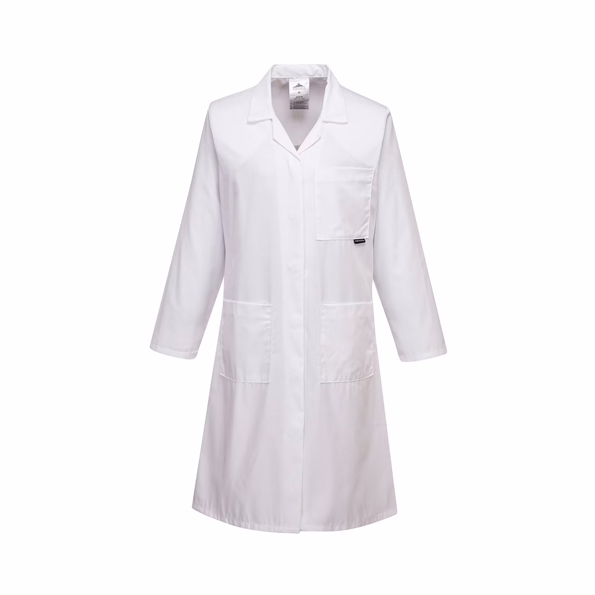 Standard vit damrock med dold knappstängning & praktiska fickor | Portwest