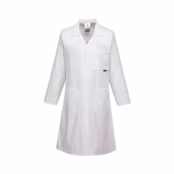 Standard vit damrock med dold knappstängning & praktiska fickor | Portwest