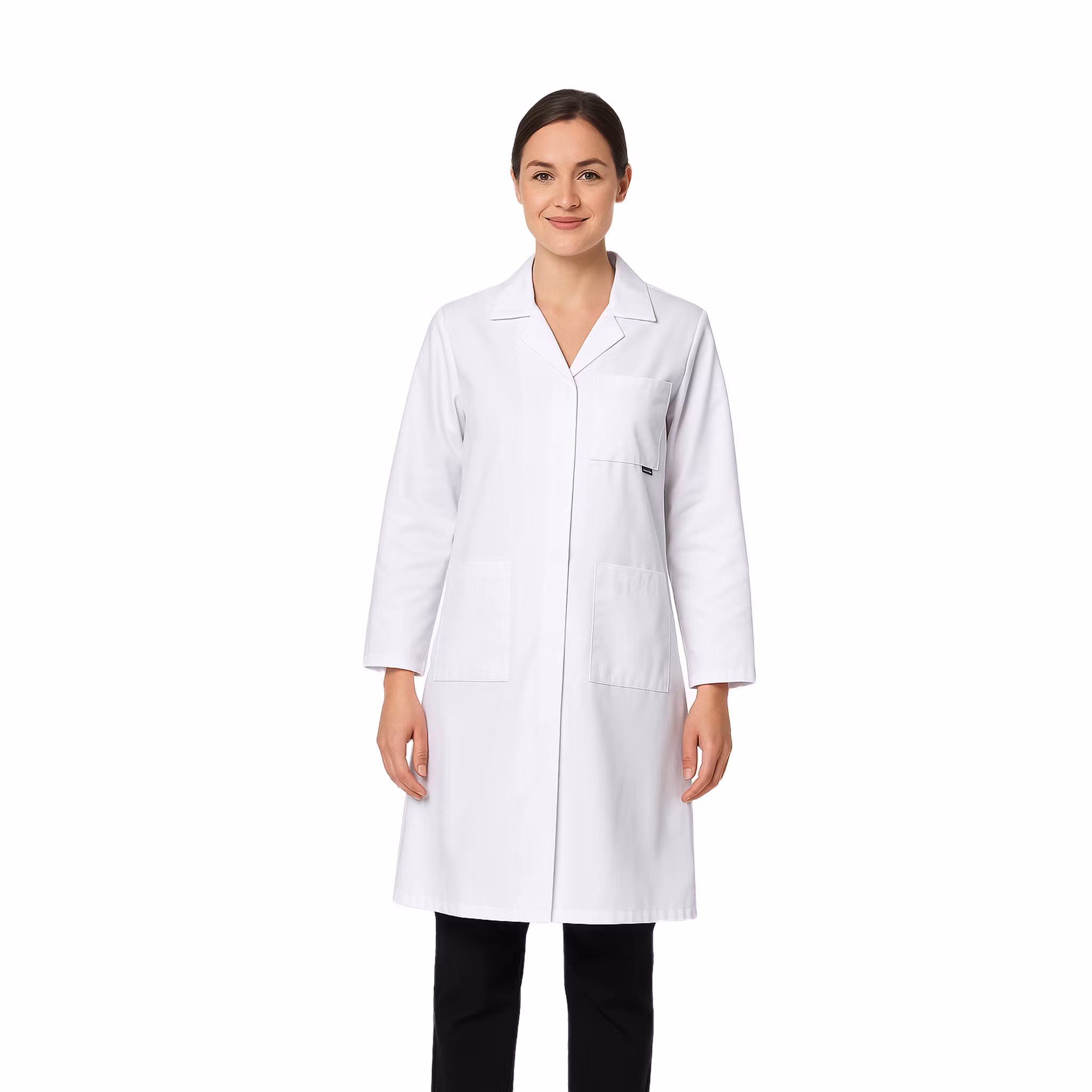 Standard vit damrock med dold knappstängning & praktiska fickor | Portwest