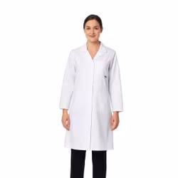 Standard vit damrock med dold knappstängning & praktiska fickor | Portwest