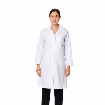 Standard vit damrock med dold knappstängning & praktiska fickor | Portwest