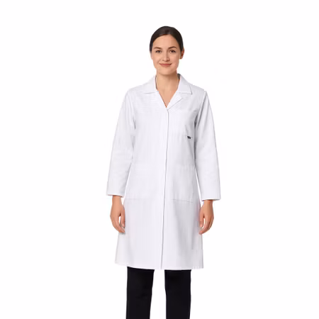 Standard vit damrock med dold knappstängning & praktiska fickor | Portwest