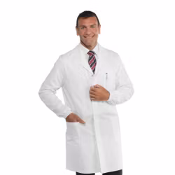 Arbetsrock för herr med tryckknappar och bröstficka för herr | Isacco