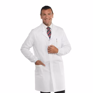 Arbetsrock för herr med tryckknappar och bröstficka för herr | Isacco