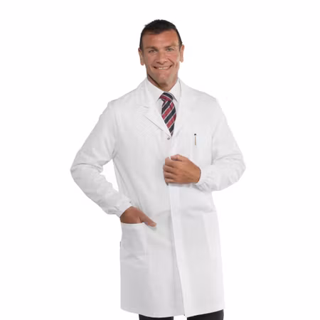 Arbetsrock för herr med tryckknappar och bröstficka för herr | Isacco