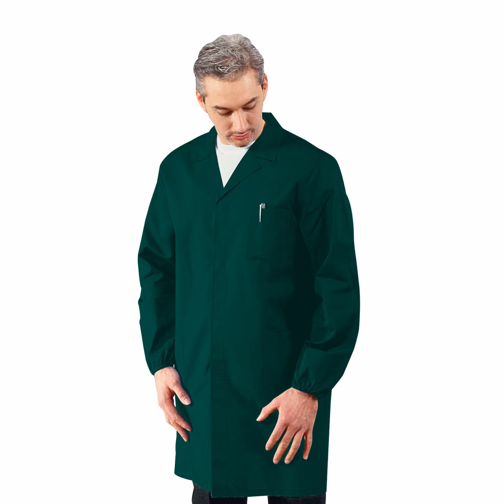 Arbetsrock för herr med tryckknappar och bröstficka för herr | Isacco