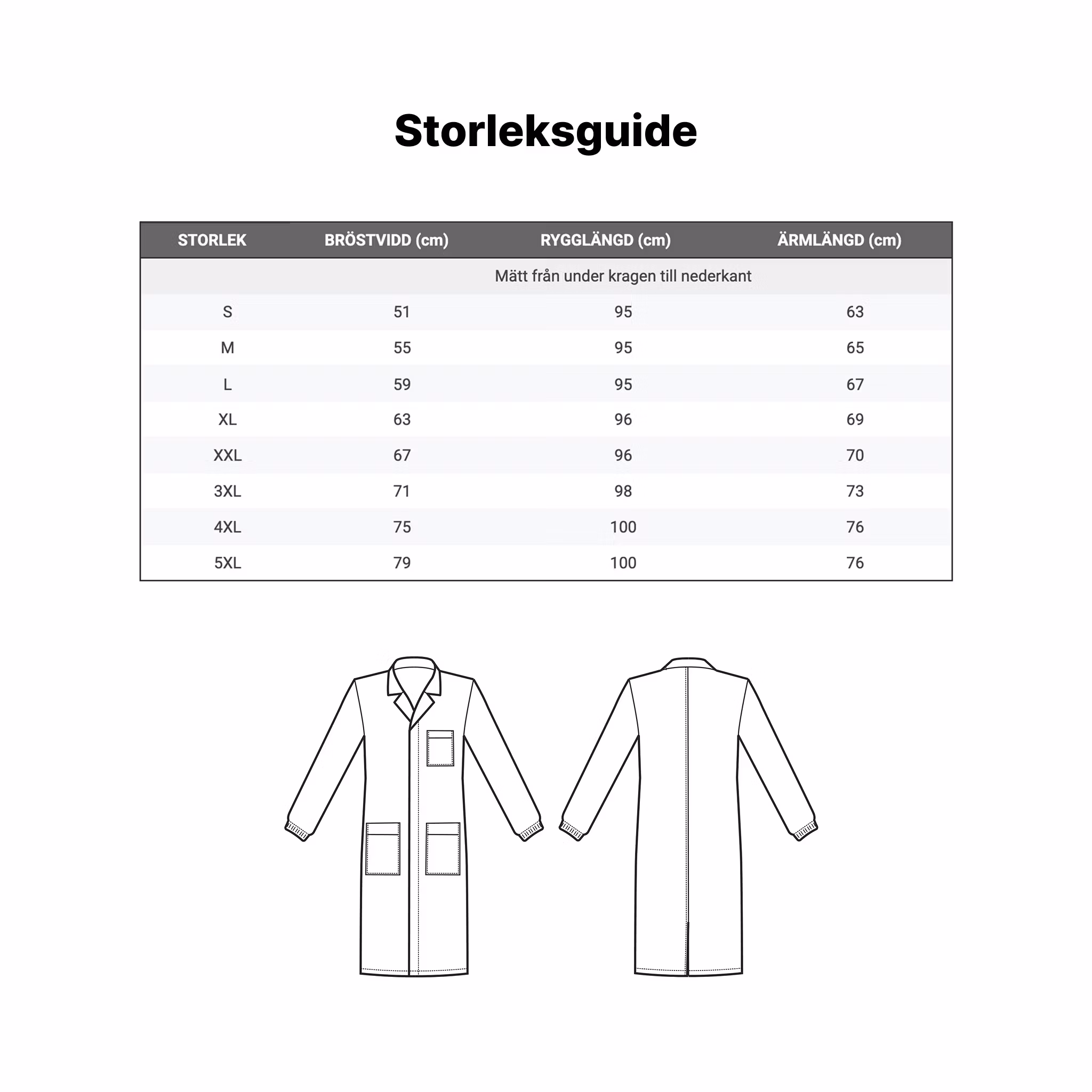 Arbetsrock för herr med tryckknappar och bröstficka för herr | Isacco