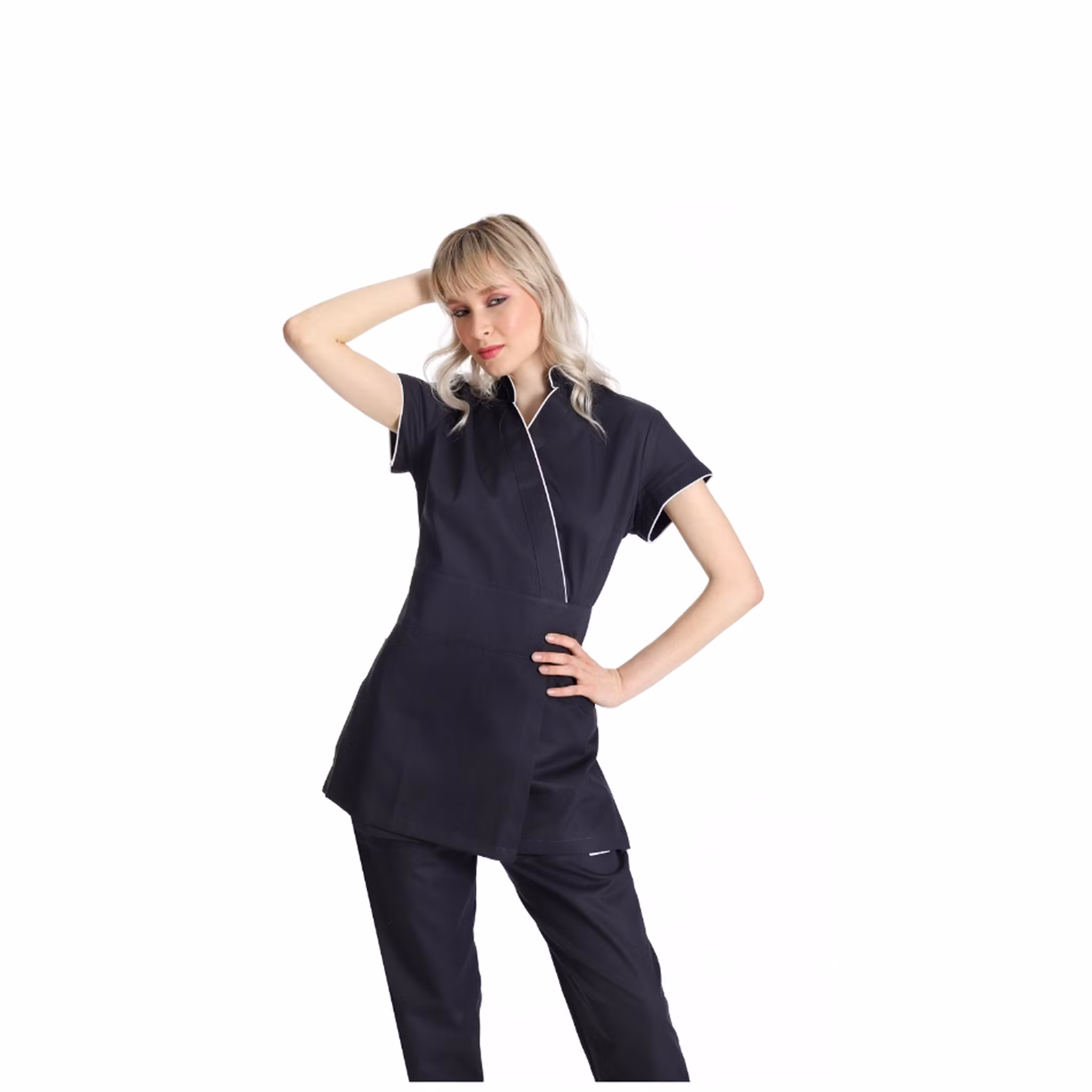 Arbetskimono i italiensk bomull med justerbar passform för dam | West Rose