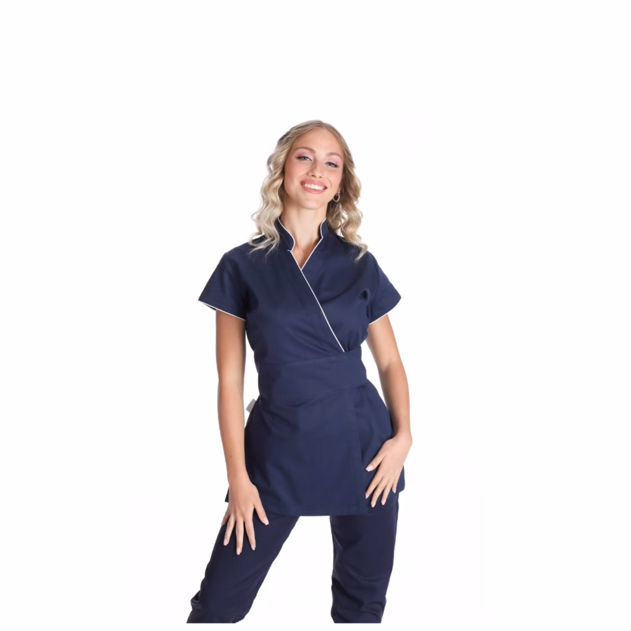 Arbetskimono i italiensk bomull med justerbar passform för dam | West Rose