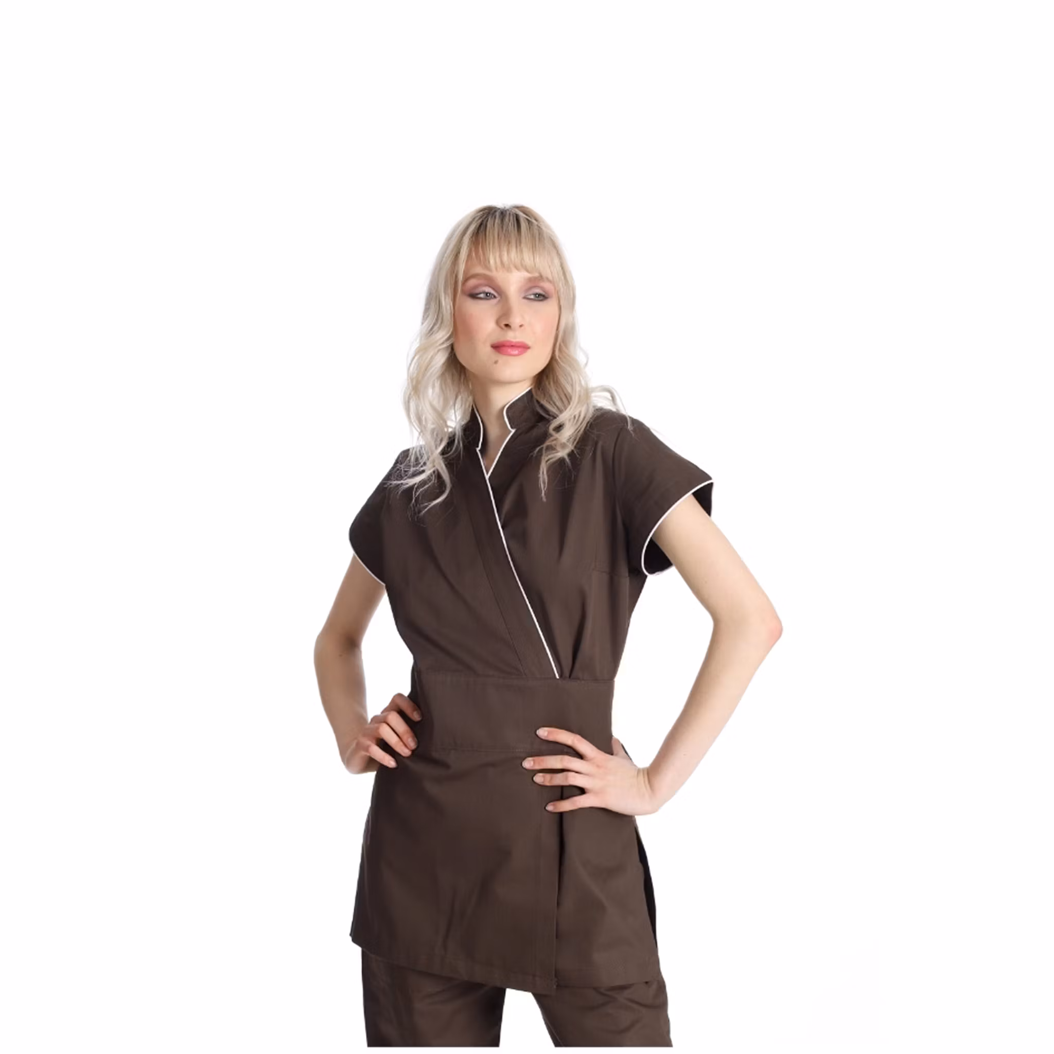 Arbetskimono i italiensk bomull med justerbar passform för dam | West Rose