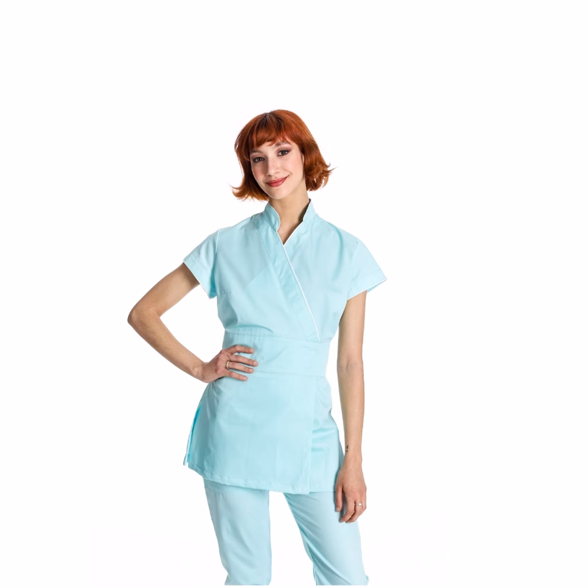 Arbetskimono i italiensk bomull med justerbar passform för dam | West Rose