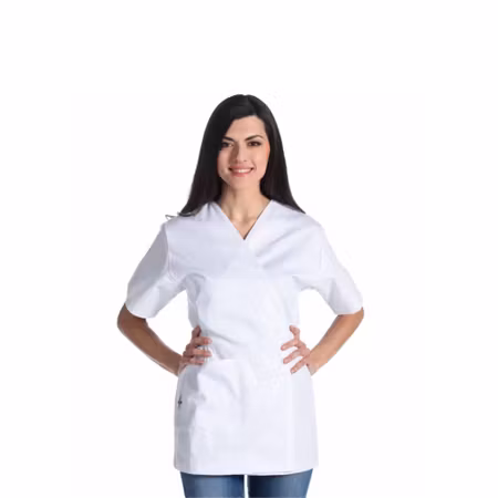 Aiko arbetskimono i italiensk bomull med justerbar passform för dam | West Rose