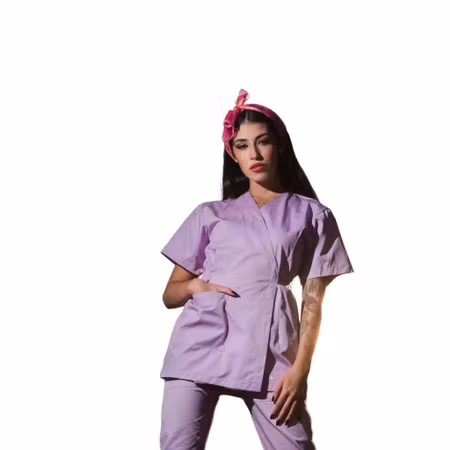 Aiko arbetskimono i italiensk bomull med justerbar passform för dam | West Rose