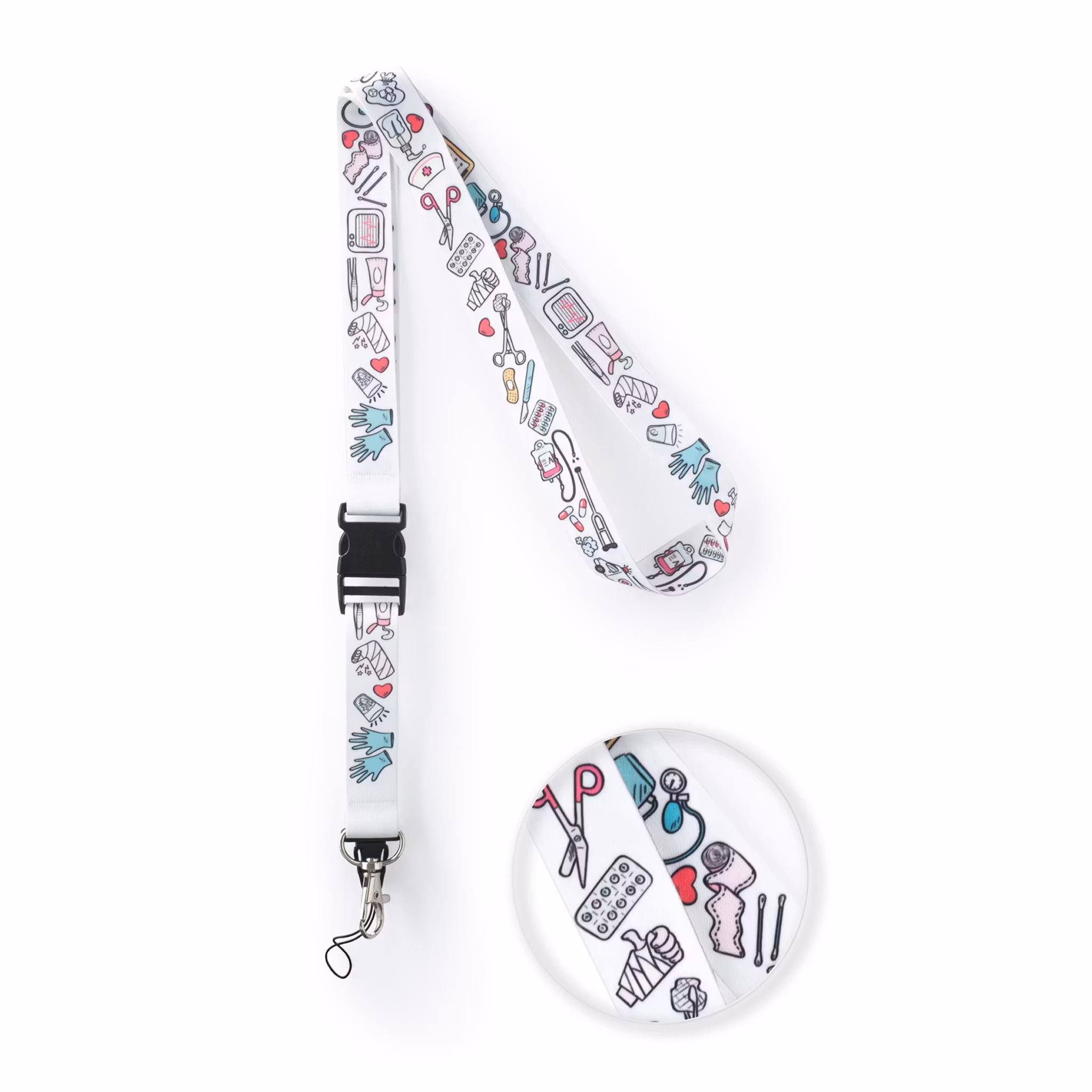 Nyckelband med hängande rem i tyg | Calzame