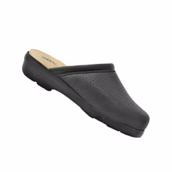 Toffel i läder med viskoelastisk sula och halkskydd | Calzame