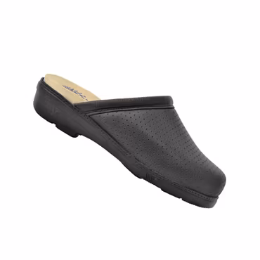 Toffel i läder med viskoelastisk sula och halkskydd | Calzame