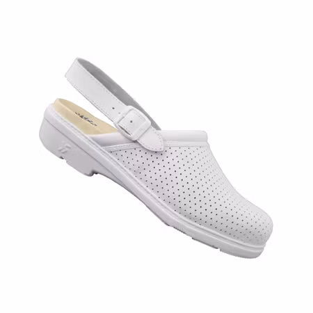 Sanitär läderträsko med rem och viskoelastisk sula | Calzame