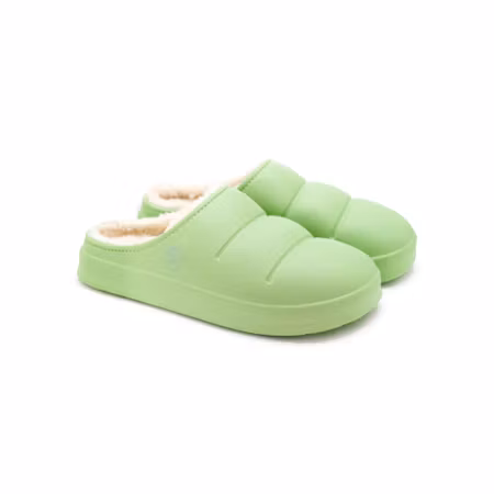 Vegansk vintertoffel i EVA med fårfodrad insida och låg häl | Calzame