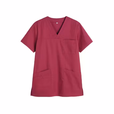 Mellanrosa vårdtunika i twill med kort ärm för dam | TK Design
