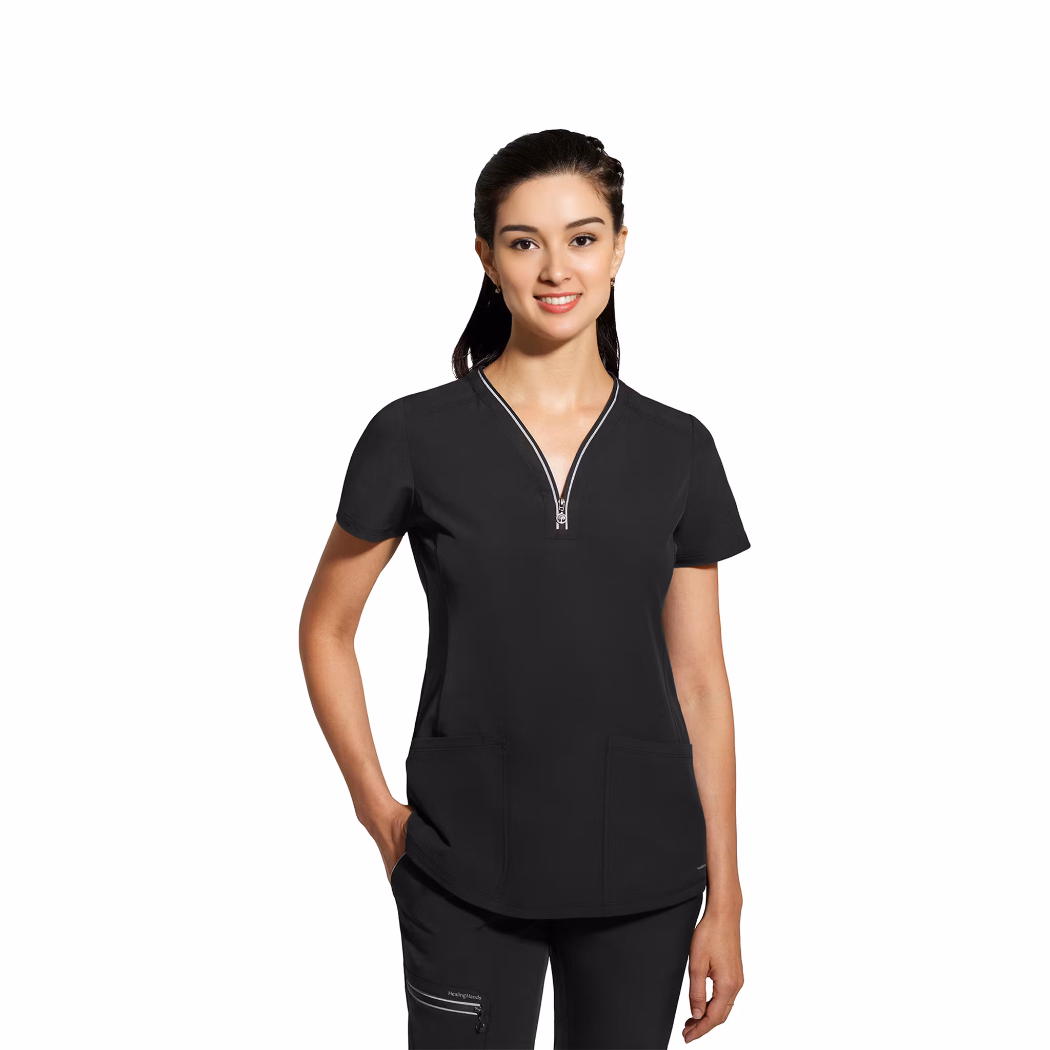 Sonia vårdtopp med dragkedja och fyrvägsstretch för dam | Healing Hands