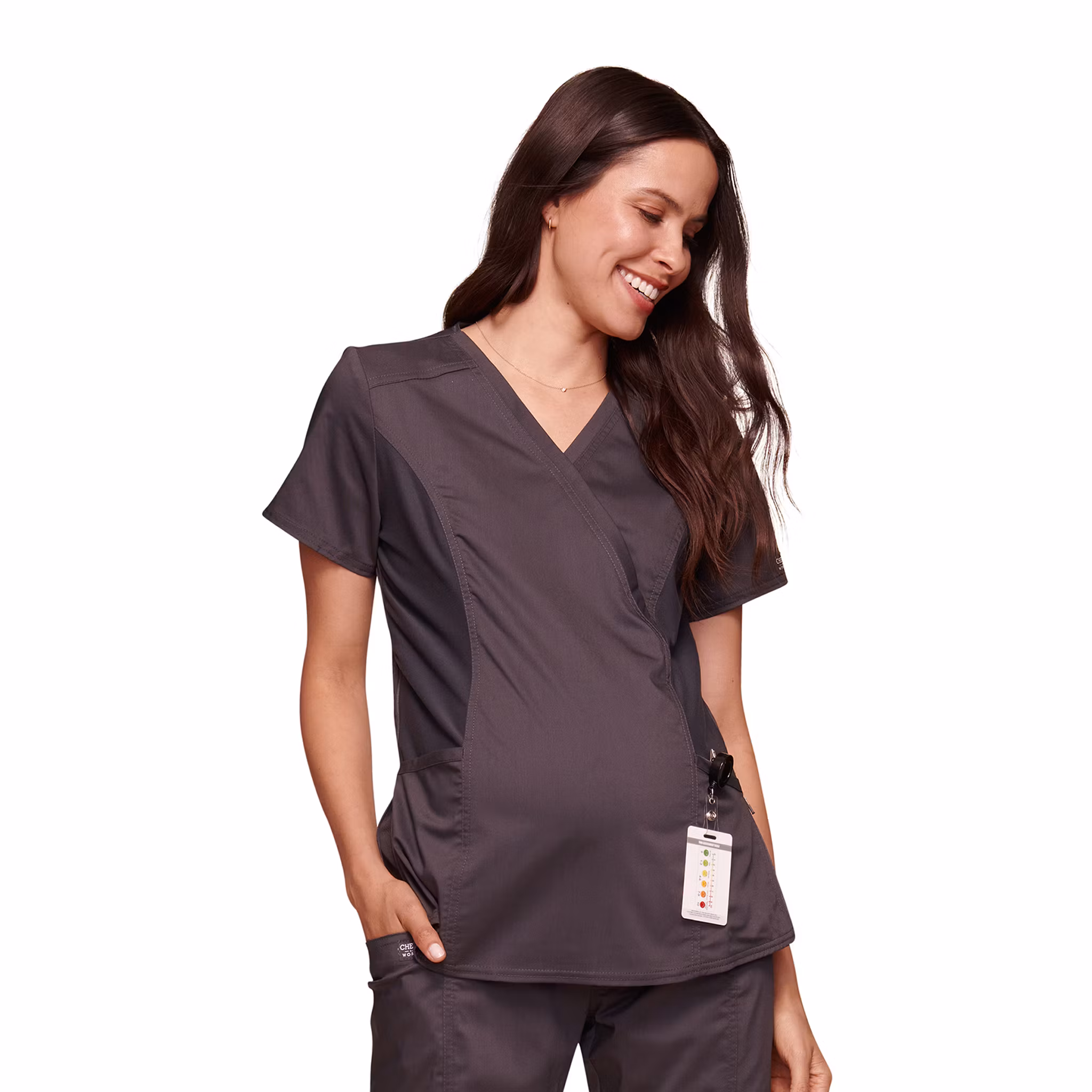 Gravidtopp i mock wrap-design med stretch & justerbara sidor | Cherokee