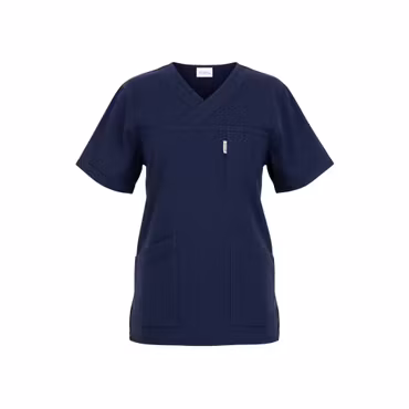 Marinblå tunika i 100% krinklad bomull | TK Design