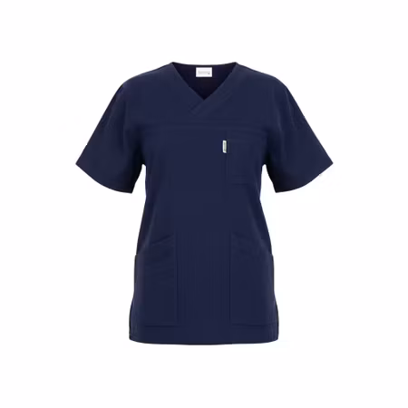 Marinblå tunika i 100% krinklad bomull | TK Design