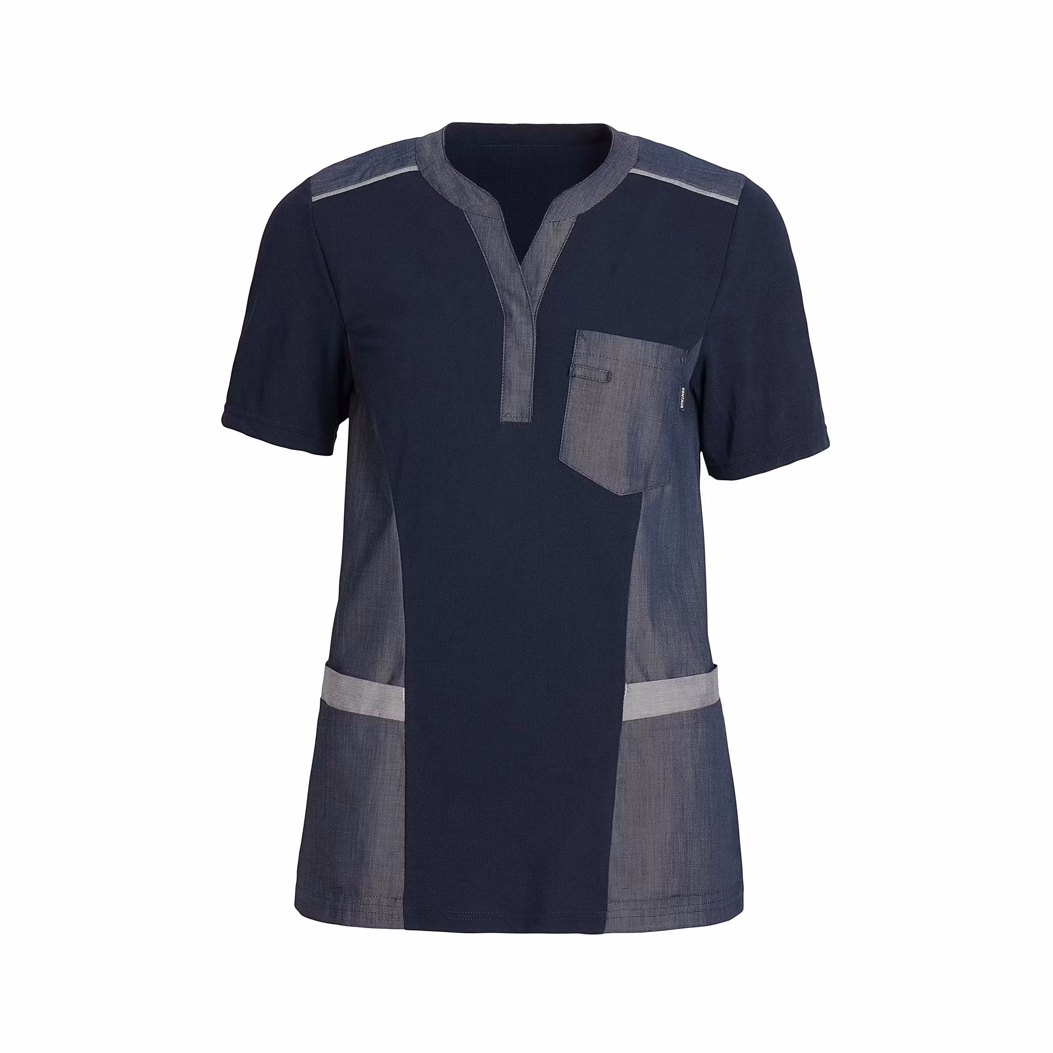 Dam piké shirt V-hals med smarta fickor och hög komfort | Kentaur