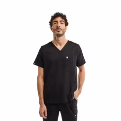 Medicinsk tunika med V-ringning i viskos för herr - Luca | Aelin