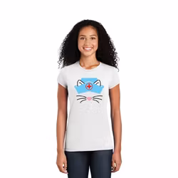 Kortärmad t-shirt med tryck för dam – Nurse Kitty | Cutieful
