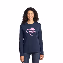 Långärmad t-shirt med tryck för dam – Queen Nurse | Cutieful