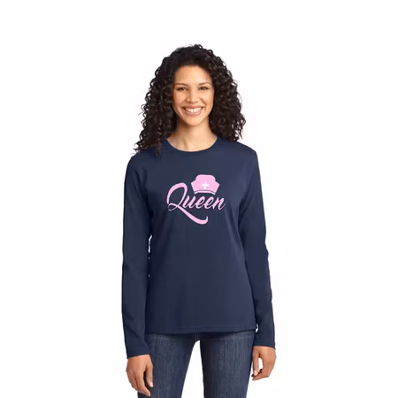 Långärmad t-shirt med tryck för dam – Queen Nurse | Cutieful