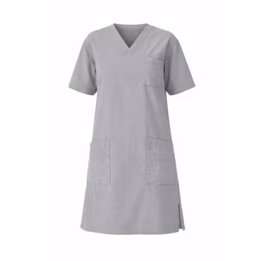 Grå klänning i 100% krinklad bomull | Comfort