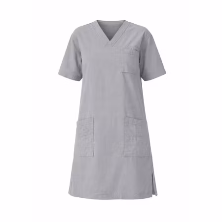 Grå klänning i 100% krinklad bomull | Comfort